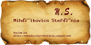 Mihálkovics Stefánia névjegykártya